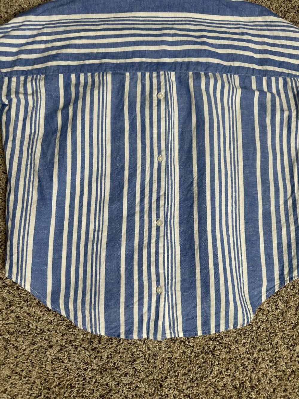 Madewell Cropped Button Down Blue White Stripe Short ''' SIZE S SIZE S ''' - Picture 5 of 6
